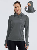 Women's Sun Protection Hoodie Long Sleeve with Face Mask Lightweights 