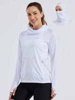 Women's Sun Protection Hoodie Long Sleeve with Face Mask Lightweights 