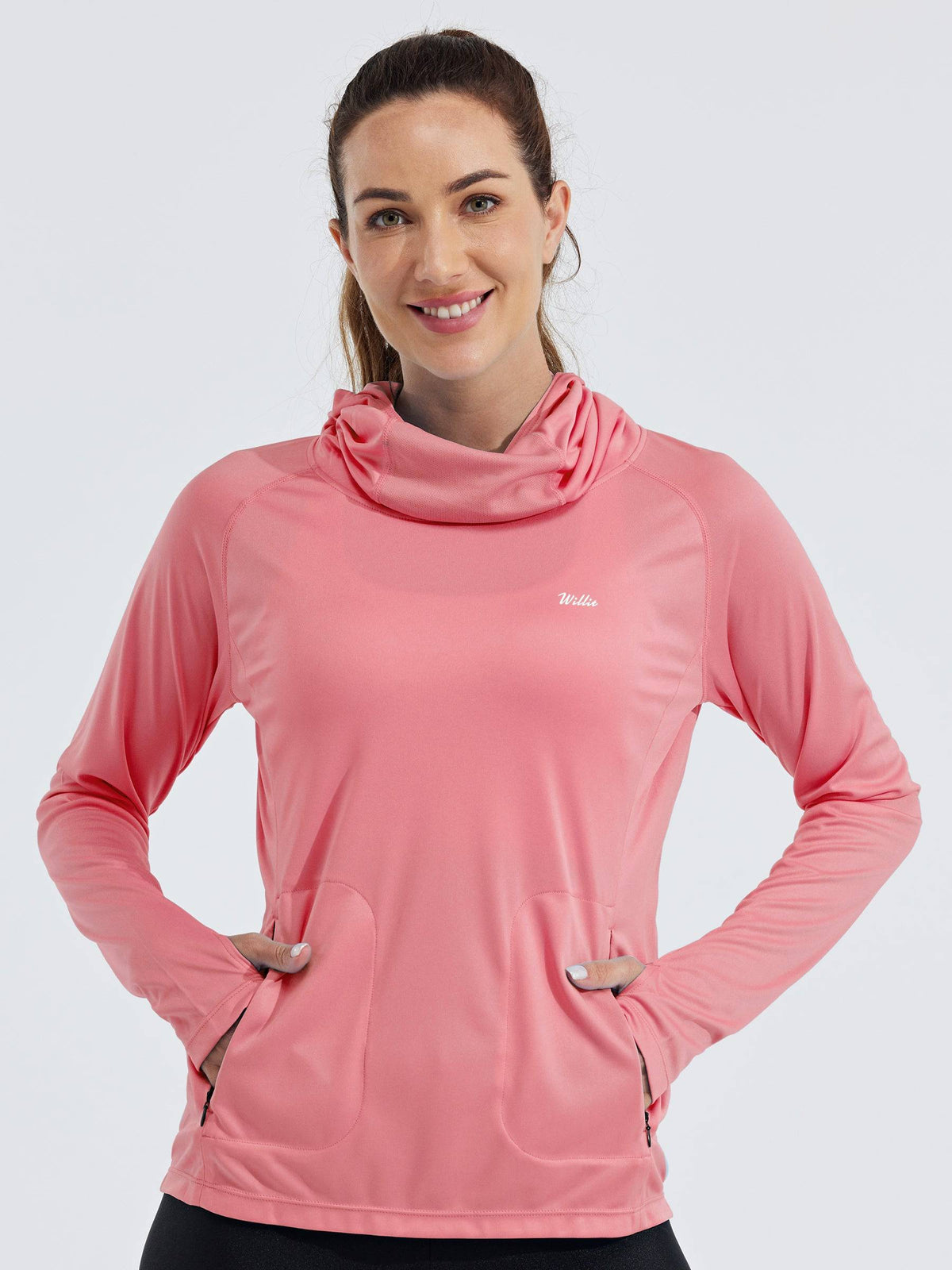 Women's Sun Protection Hoodie Long Sleeve with Face Mask Lightweights 
