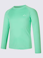 Boy's Long Sleeve Rash Guard Swim Shirts_ 