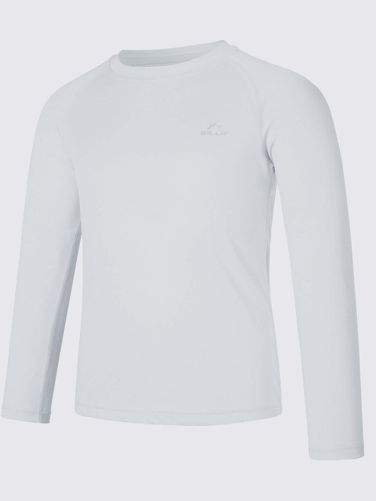 Boy's Long Sleeve Rash Guard Swim Shirts_ 