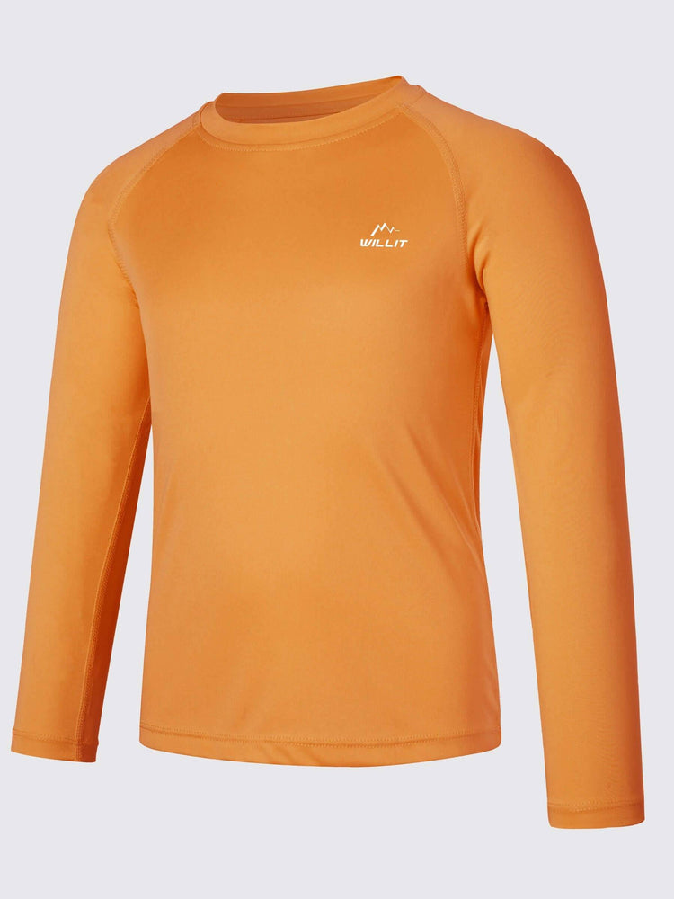 Boy's Long Sleeve Rash Guard Swim Shirts_