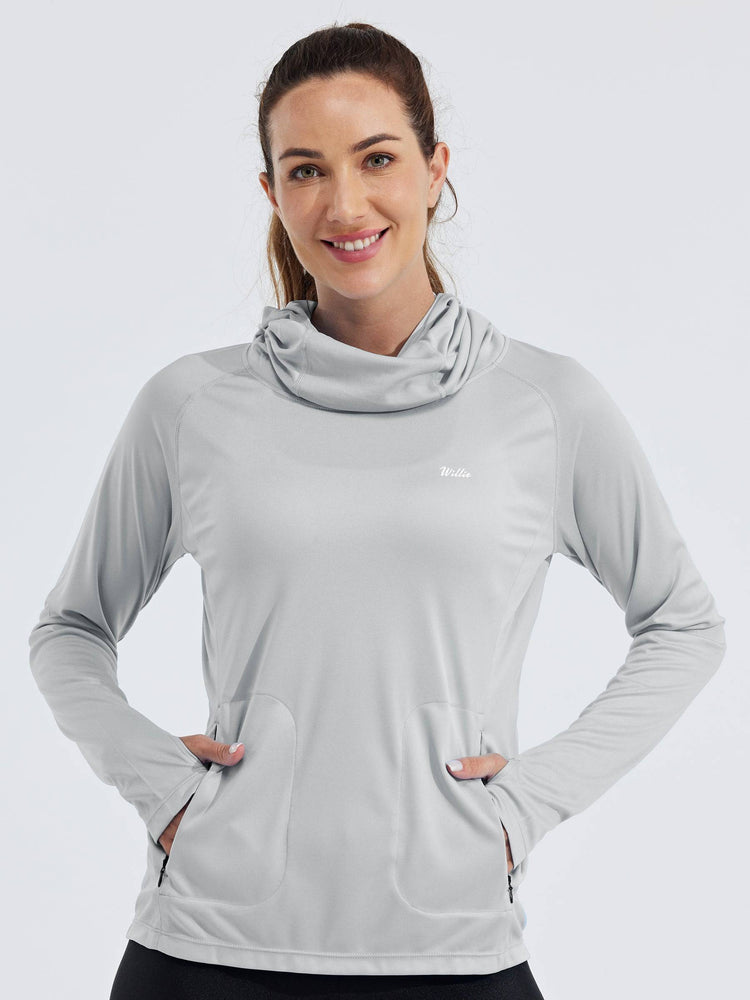 Women's Sun Protection Hoodie Long Sleeve with Face Mask Lightweights 