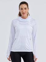 Women's Sun Protection Hoodie Long Sleeve with Face Mask Lightweights 
