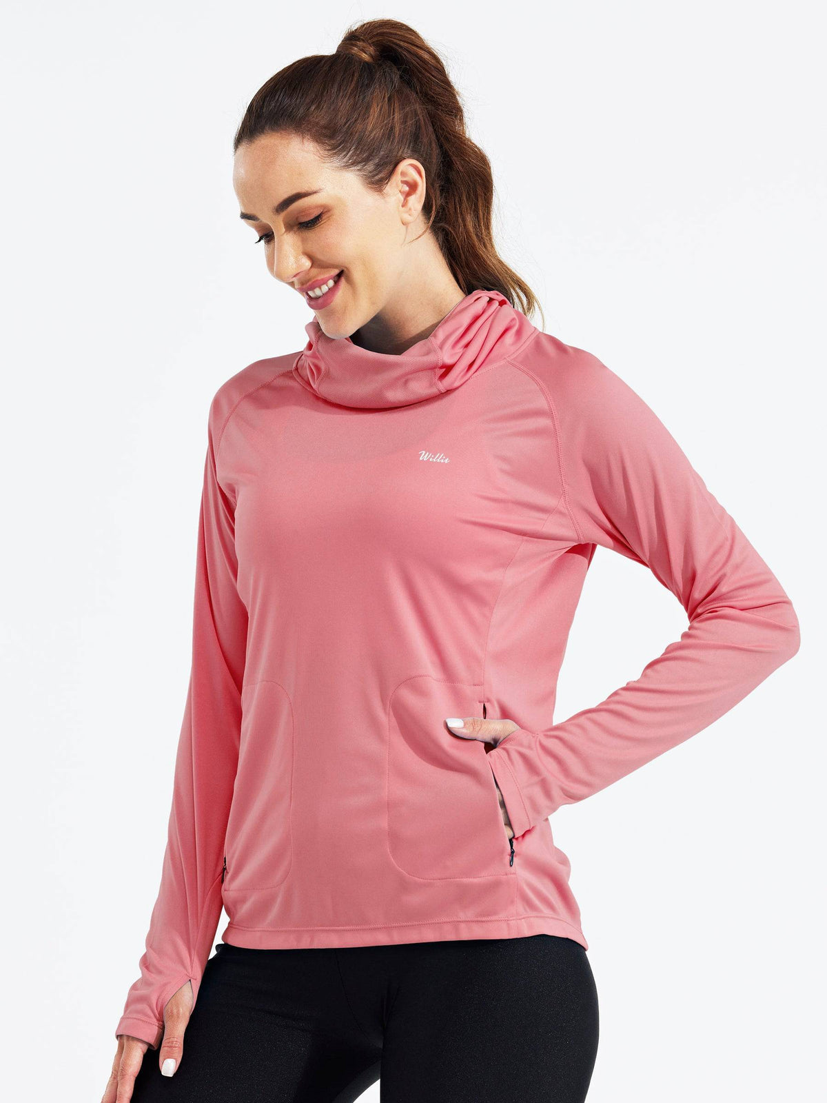 Women's Sun Protection Hoodie Long Sleeve with Face Mask Lightweights 