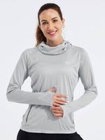 Women's Sun Protection Hoodie Long Sleeve with Face Mask Lightweights 