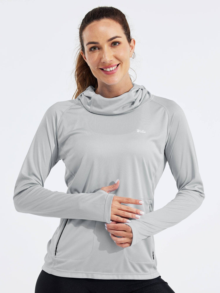 Women's Sun Protection Hoodie Long Sleeve with Face Mask Lightweights 