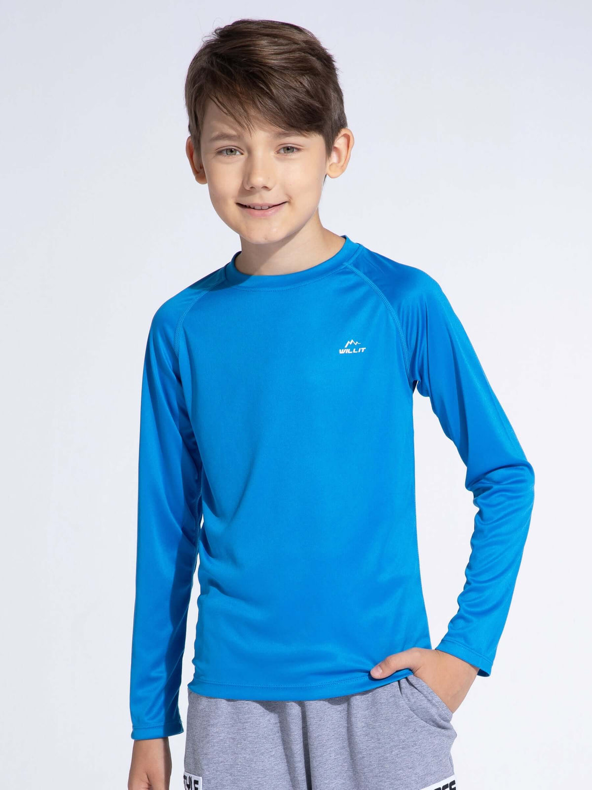 Boy's Long Sleeve Rash Guard Swim Shirts_ 