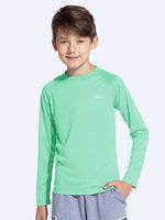 Boy's Long Sleeve Rash Guard Swim Shirts_ 