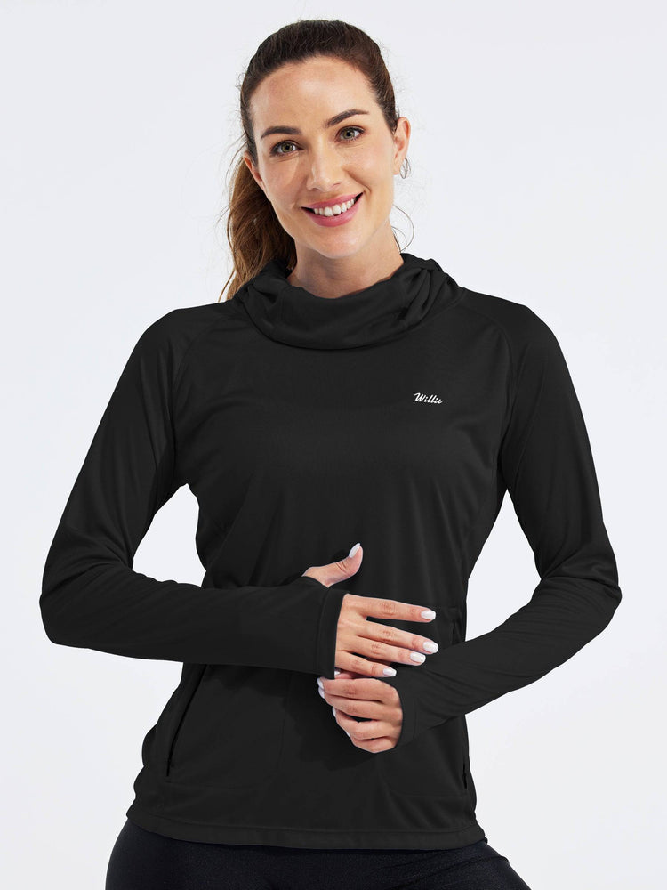 Women's Sun Protection Hoodie Long Sleeve with Face Mask Lightweights 
