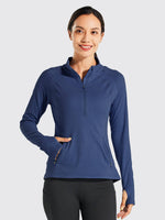 Willit Women's Fleece Pullover Half Zip_