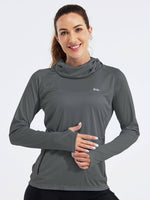 Women's Sun Protection Hoodie Long Sleeve with Face Mask Lightweights 