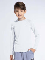 Boy's Long Sleeve Rash Guard Swim Shirts_ 