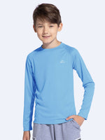 Boy's Long Sleeve Rash Guard Swim Shirts_