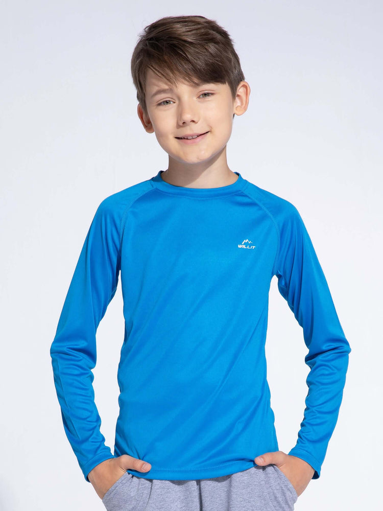 Boy's Long Sleeve Rash Guard Swim Shirts_ 