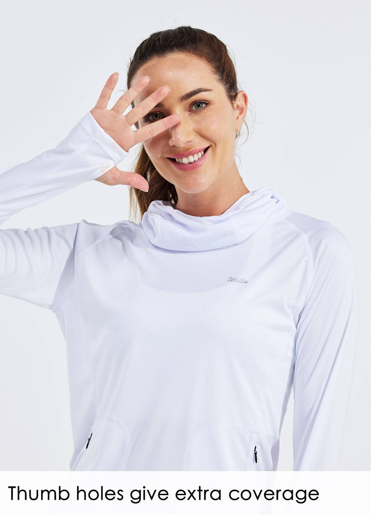 Women's Sun Protection Hoodie Long Sleeve with Face Mask Lightweights 