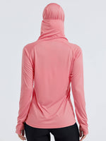 Women's Sun Protection Hoodie Long Sleeve with Face Mask Lightweights 
