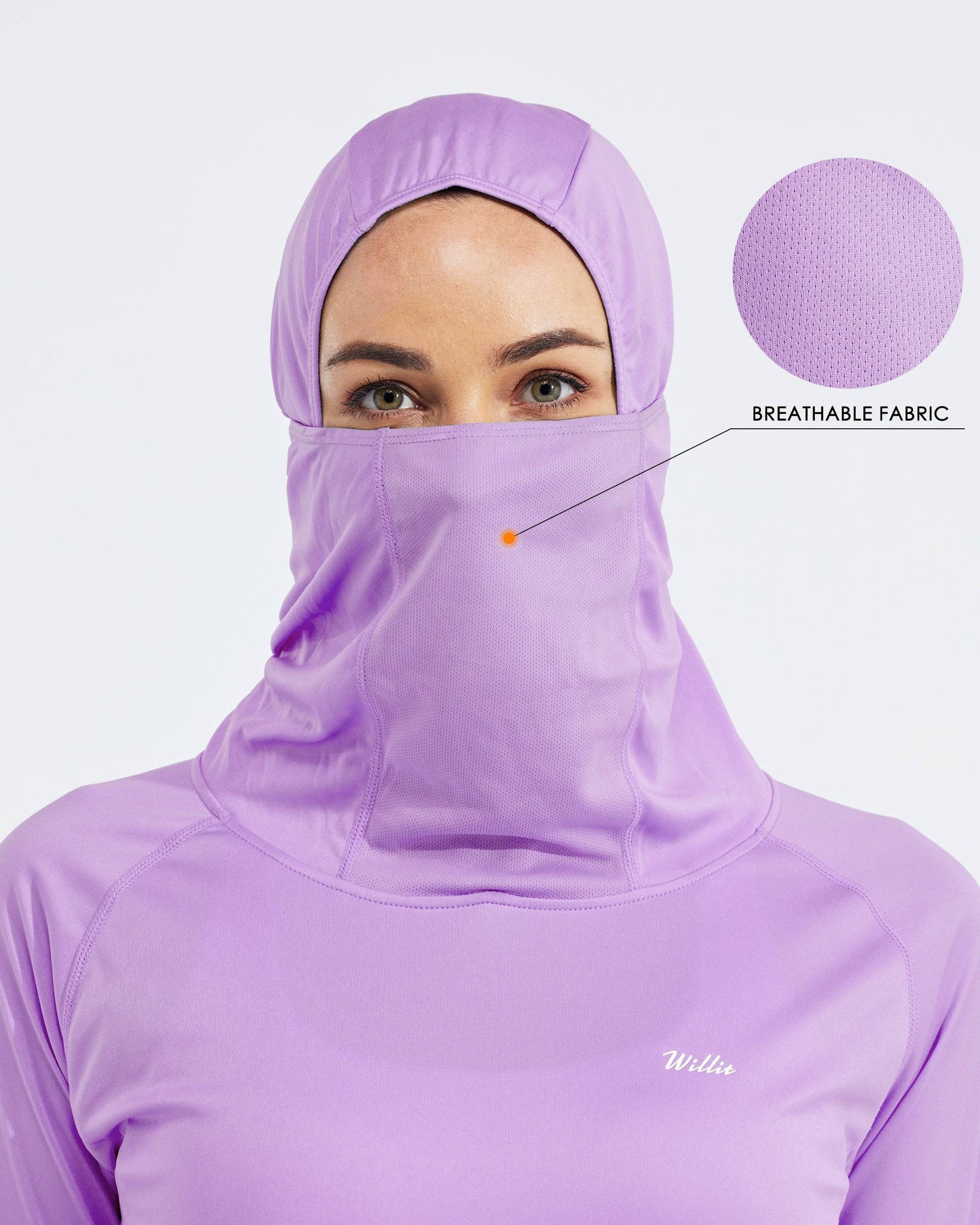 Women's Sun Protection Hoodie Long Sleeve with Face Mask Lightweights 