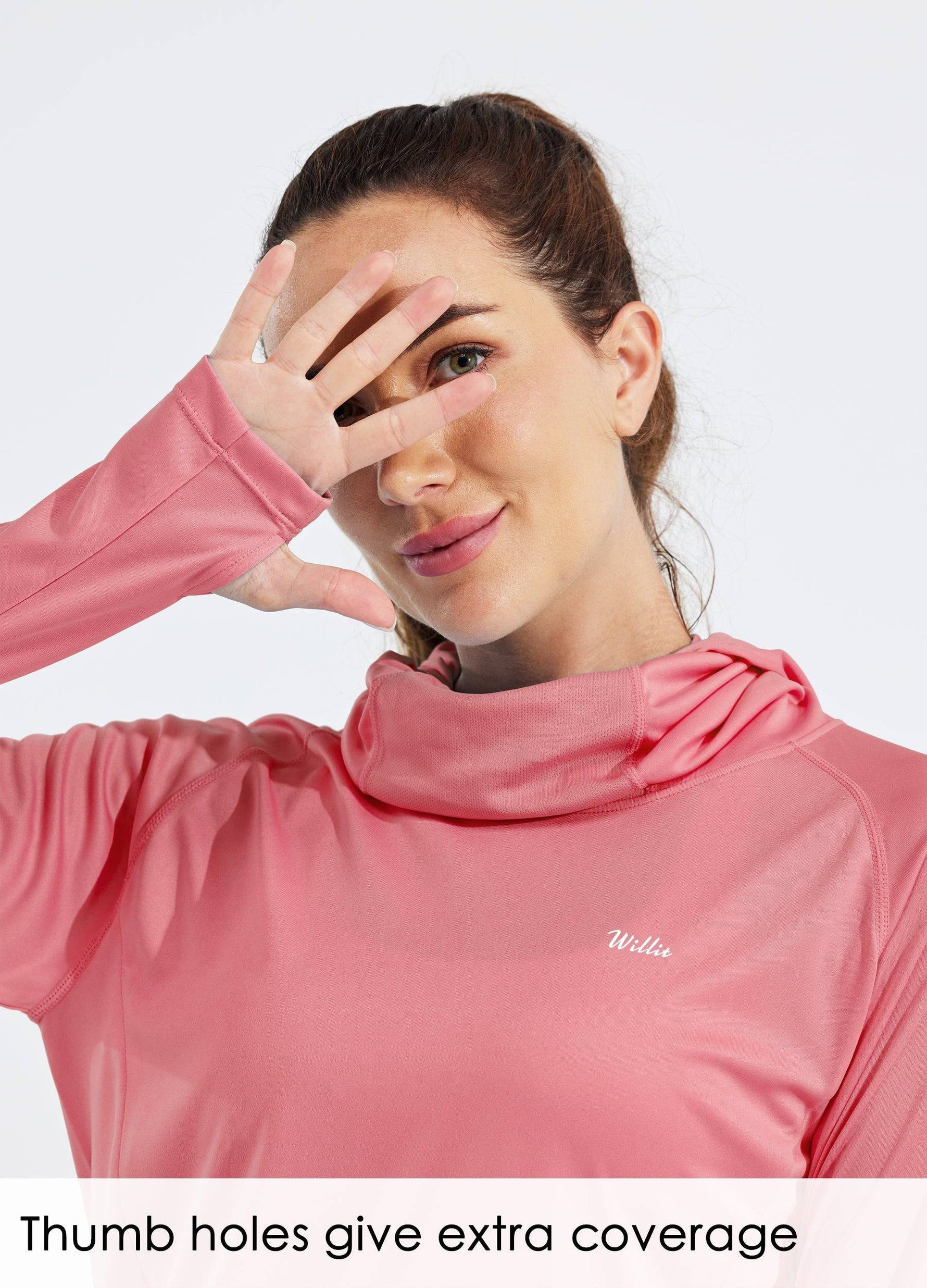 Women's Sun Protection Hoodie Long Sleeve with Face Mask Lightweights 